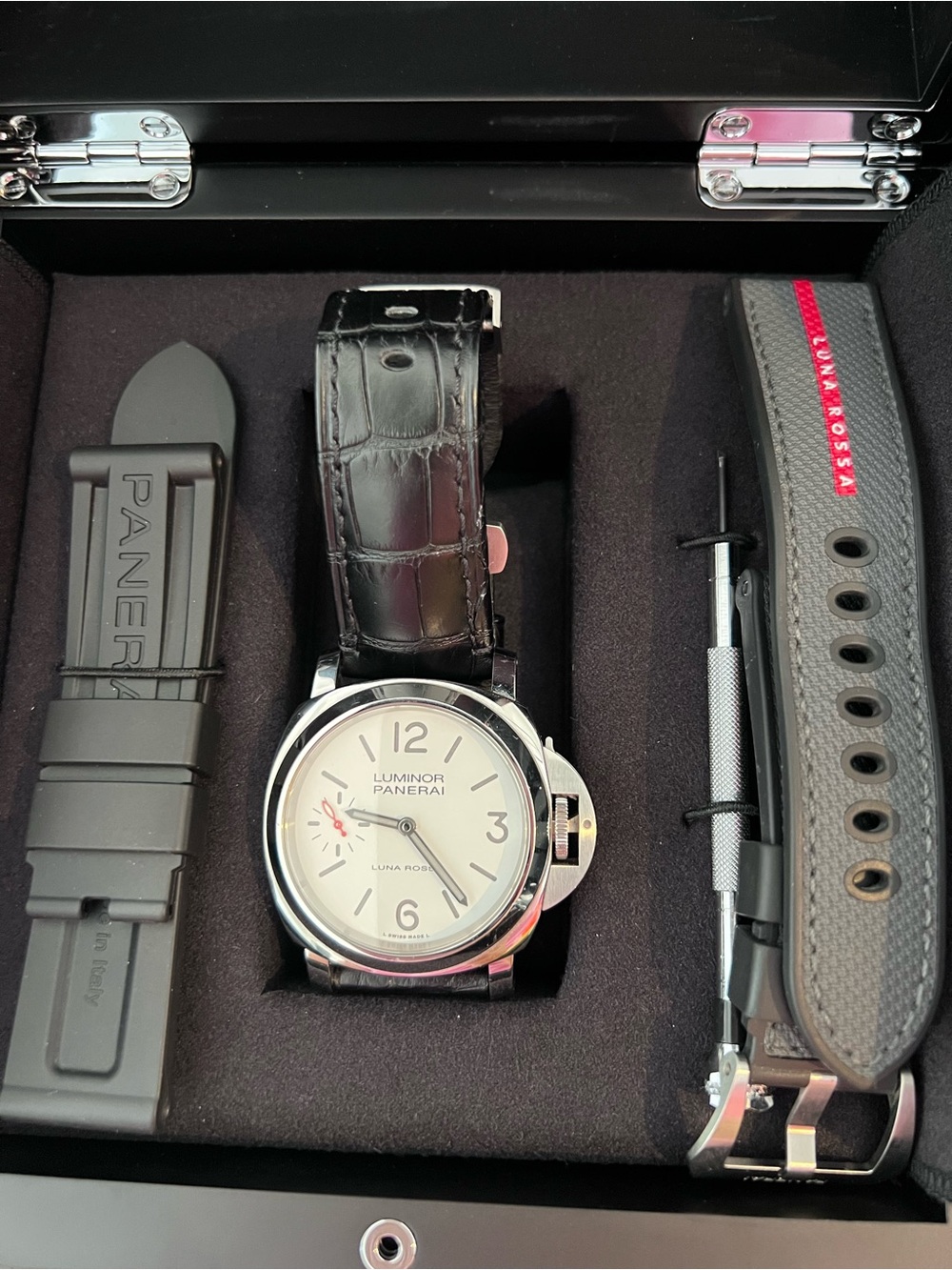 Panerai Luna Rossa Luminor Men’s Watch with Black Leather Strap - Black